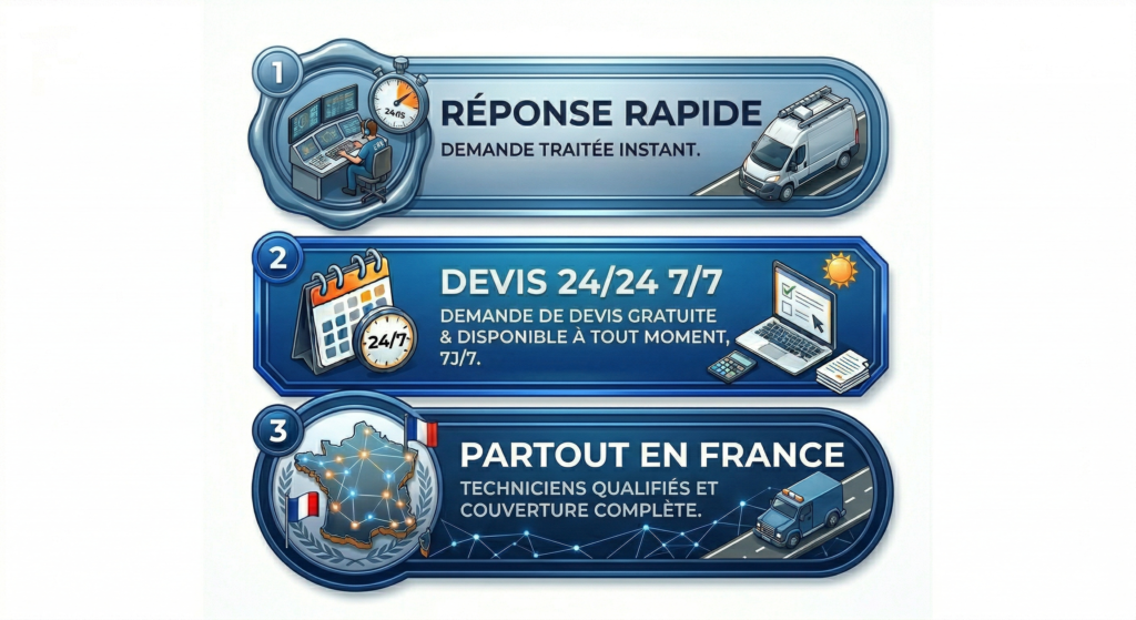 Réponse rapide - Devis 24/24 - Partout en France